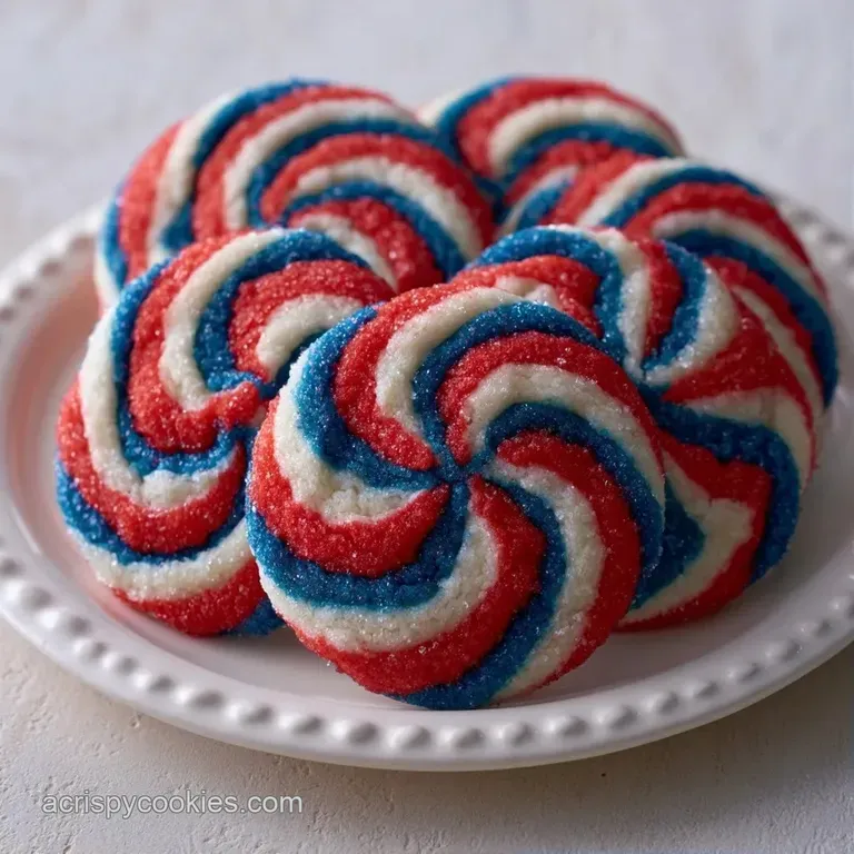 Colorful spiral cookies neatly stacked on a white ceramic platter, accented by a glass of cold, fresh milk.