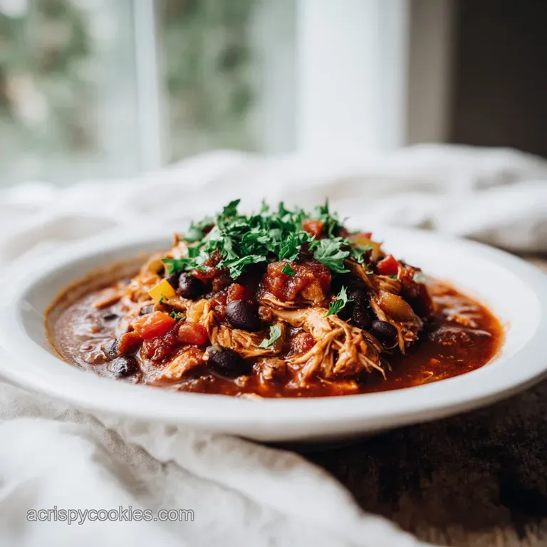 A rustic bowl of steaming chili, generously topped with shredded cheddar, a dollop of sour cream, and fresh cilantro.