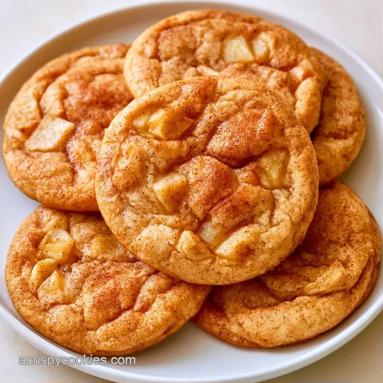 A neat stack of pale golden cookies on a white ceramic plate beside a cold glass of milk and a freshly sliced red apple.