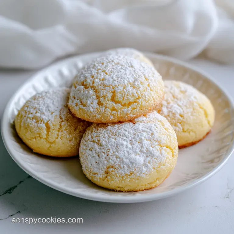 A neat stack of citrus-hued cookies paired with a fresh lemon slice on a linen napkin beside a glass of tea.