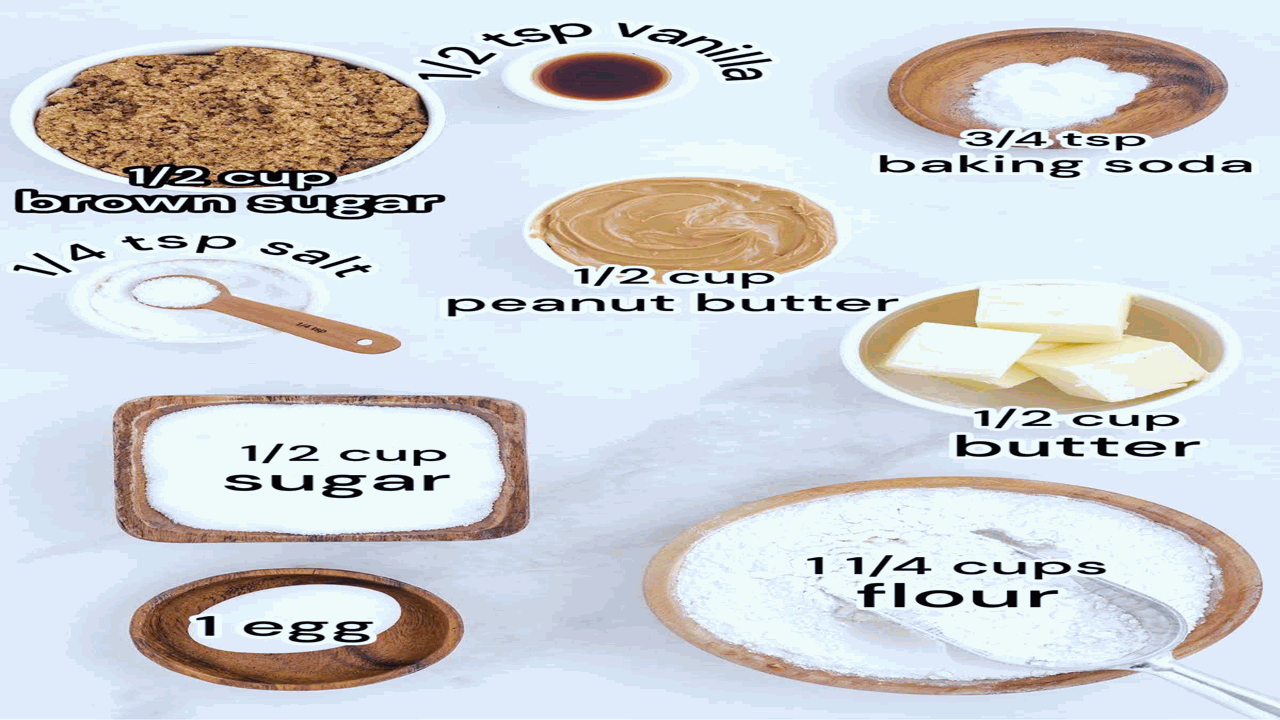 Ingredients for 1950s peanut butter cookie recipe