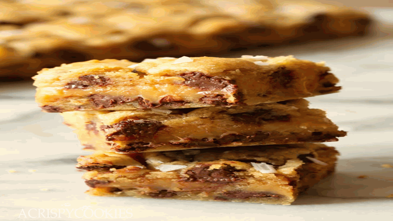 Salted Caramel Chocolate Bar Cookie Recipe acrispycookies
