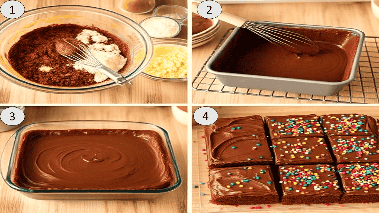 Making Chocolate Snack Cake